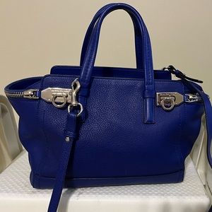 Salvatore Ferragamo royal blue Gancini bag. Med size in very good condition.